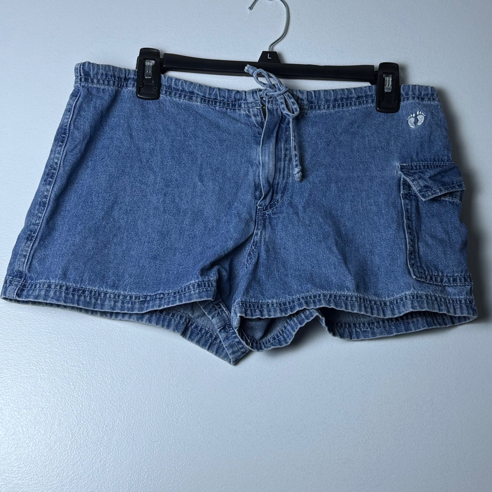 Vintage Women's Hang Ten Denim Loose Fitting Shorts Cargo Pocket Size M Usa